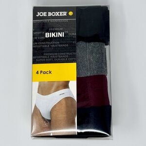 Joe Boxer Men's Bikinis 4-Pack - Black, Gray, Maroon XL